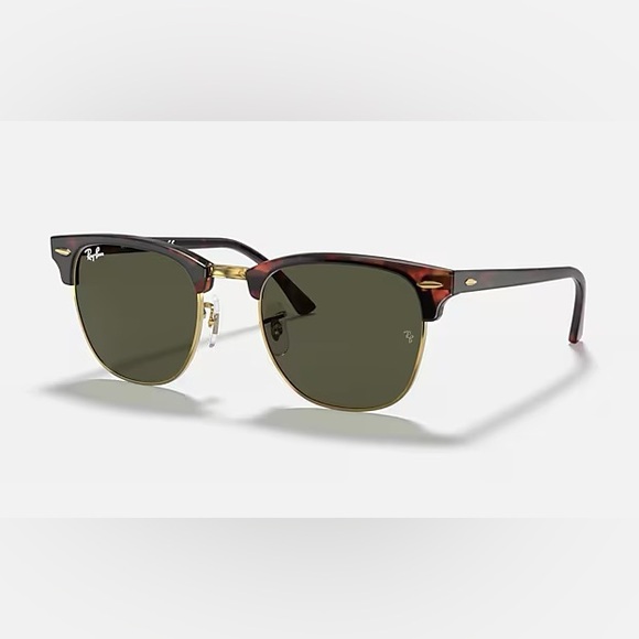 Ray-Ban Polished Tortoise on Gold Clubmaster Classic Sunglasses - Picture 3 of 6